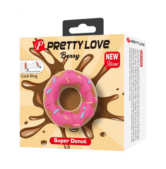 PRETTY LOVE - Choco Super Donut Cock Ring (Pink) PRETTY LOVE - Choco Super Donut Cock Ring (Pink)